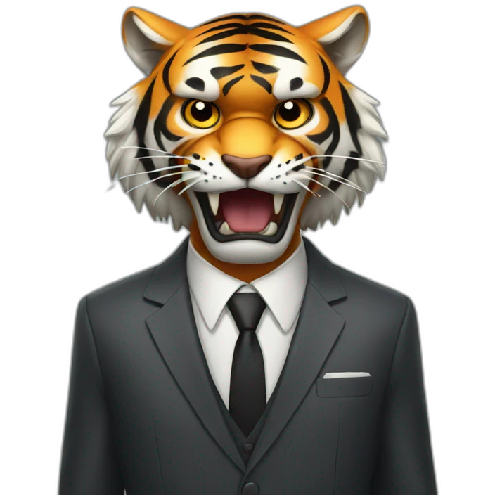 Angry Tiger with suit emoji