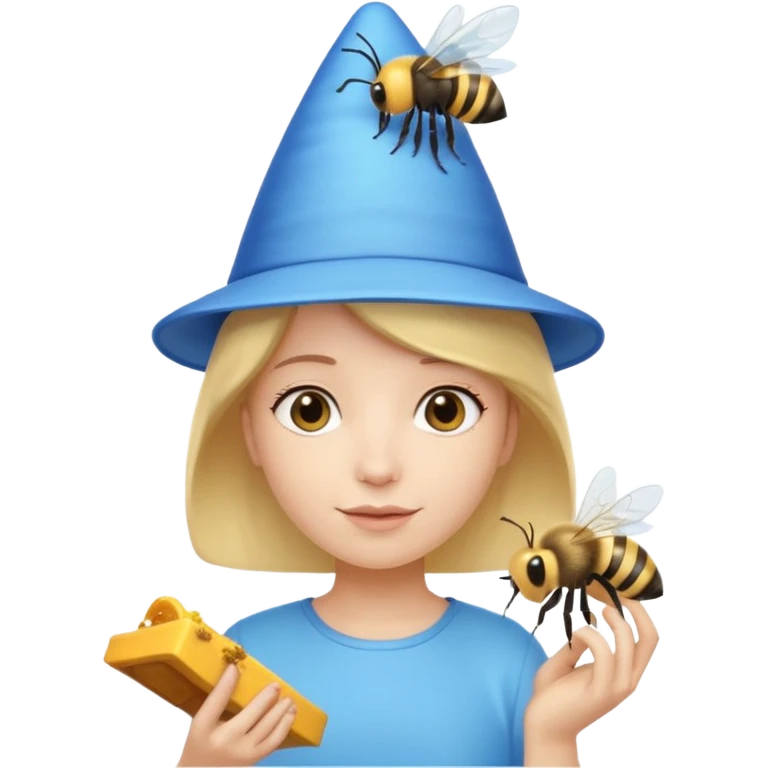 party blue hat bee emoji