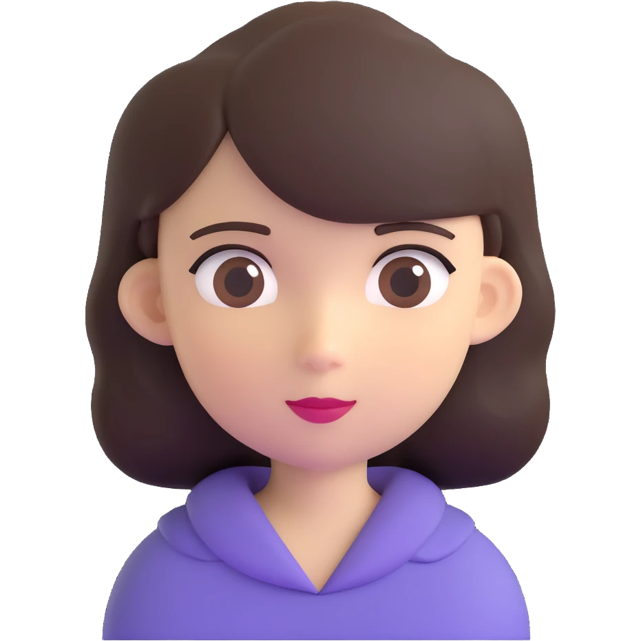 black girl with dark brown hair emoji