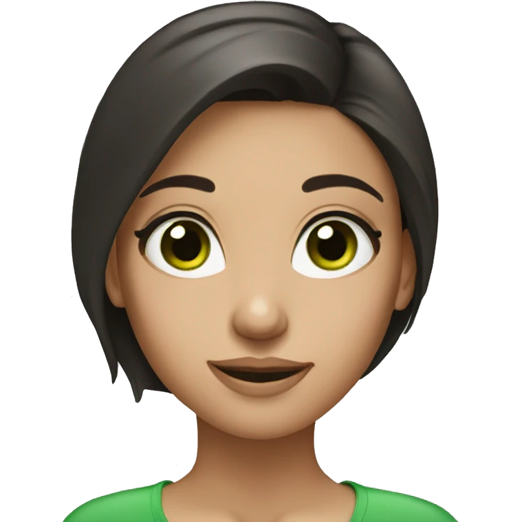 brunette girl with green eyes emoji