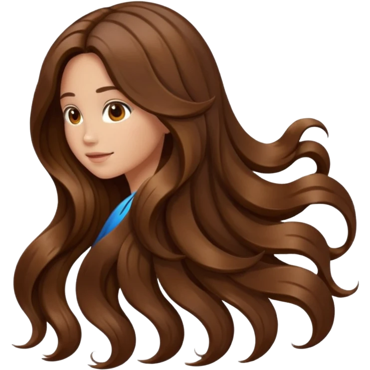 back view of long brown hair emoji