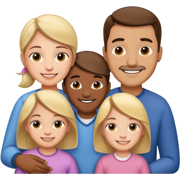 family with two dads and two daughters emoji