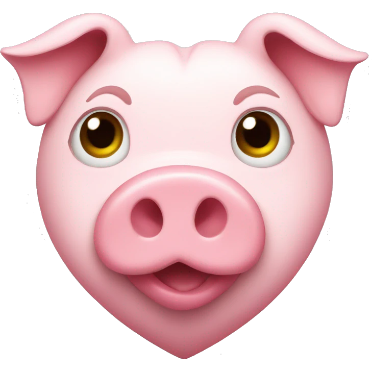 pink heart with pig face inside emoji