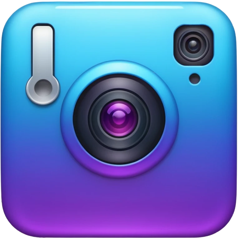 small simple Instagram logo emoji, rounded square camera with gradient, minimal details, keyboard emoji style emoji