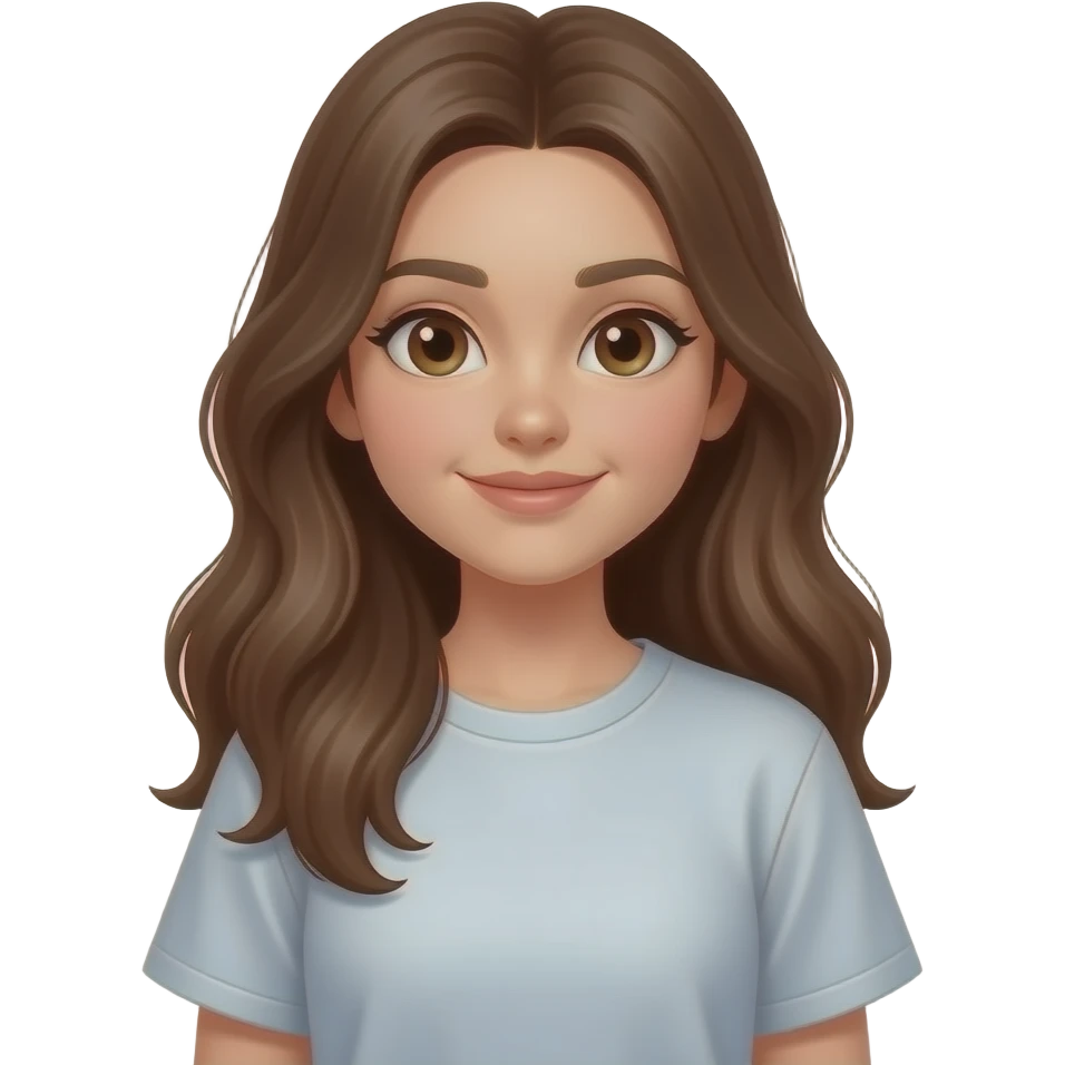 Moi fille cheveux longs avec un t-shirt baggy emoji