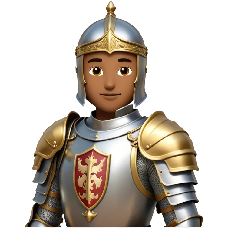 Clash of Clans aesthetic: Beautiful and Majestic Knight Portrait Emoji, Rendered in serene valor with a gentle, confident smile and regal bearing, showcasing a refined, elegantly armored form with polished heraldic accents and softly closed eyes in natural skin tone, Simplified yet exquisitely endearing features, highly detailed, glowing with a soft, majestic light, high shine, calm and heroic, stylized with an air of timeless chivalric grace, soft glowing outline, capturing the essence of a majestic knight whose noble spirit inspires epic quests! emoji