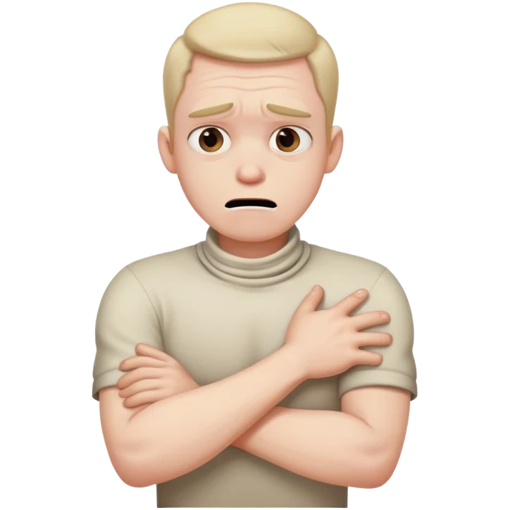 Arms crossed choking neck and mad man emoji