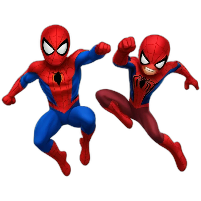Flash and Spiderman jumping  emoji