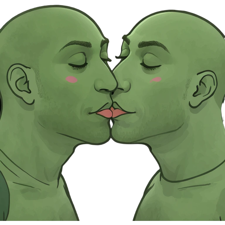 two men kissing each other on the cheek emoji