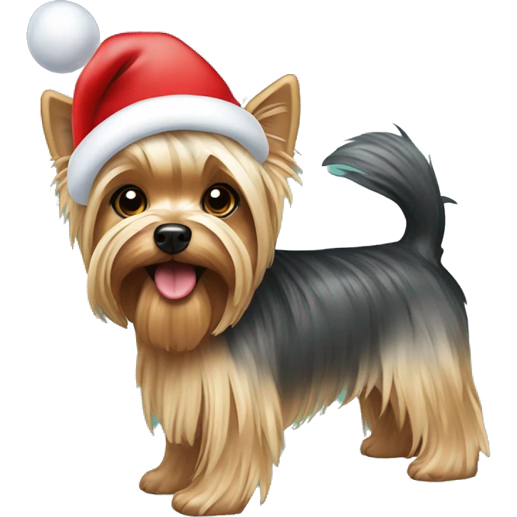yorkshire terrier in christmas spirit emoji