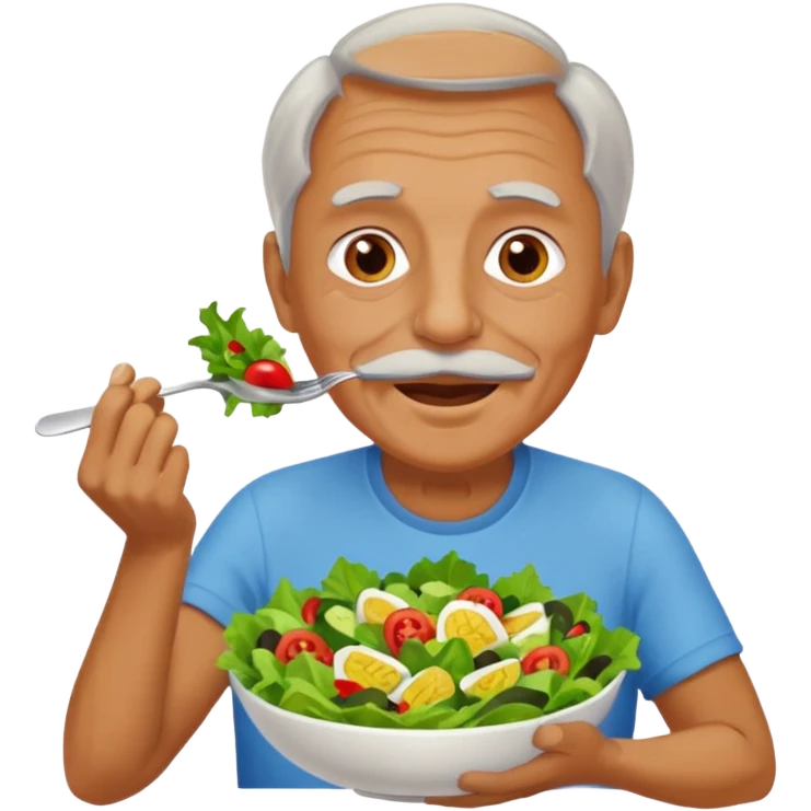 I want to create an emoji of a old  guy eating healthy food emoji