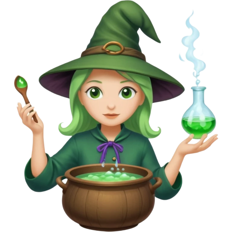 green witch cooking potion emoji