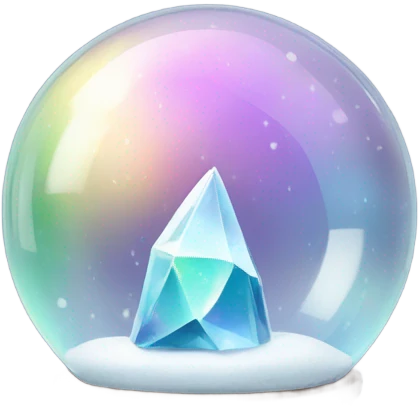 iridescent crystal in snow ball emoji