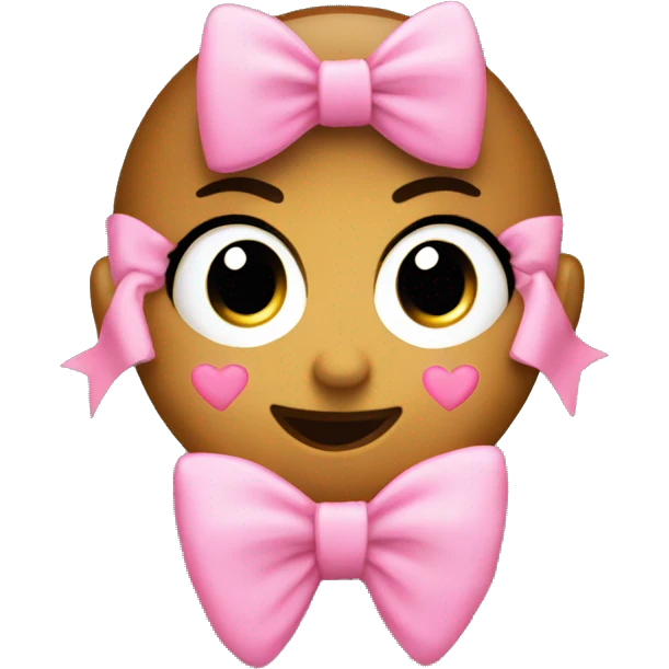 kissy face with a pink bow heart emoji