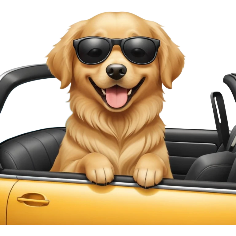 Dog riding a car emoji