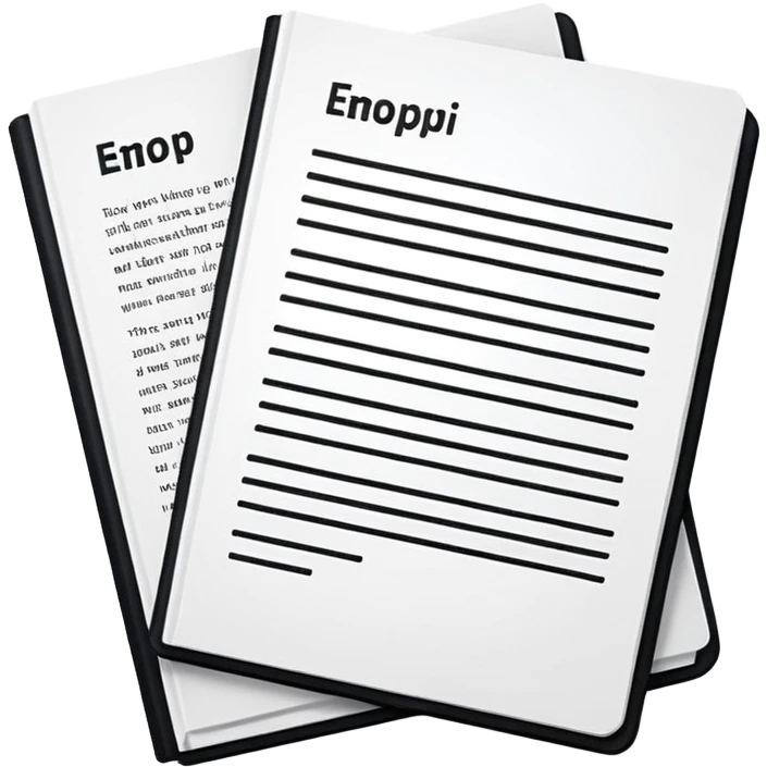 two white papers with text emoji