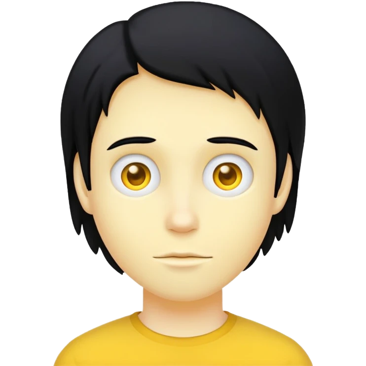 Yellow person with black hair  emoji