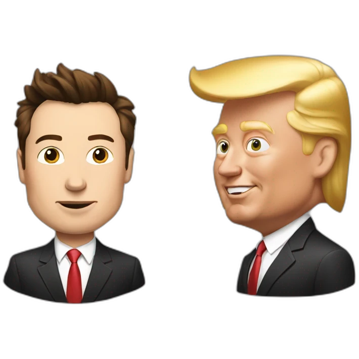 elon musk with trump hair emoji