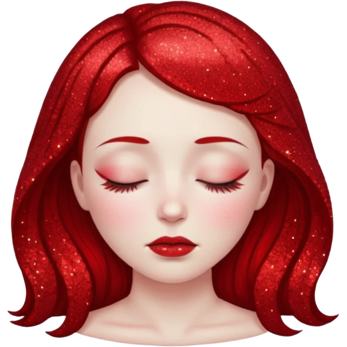 red glitter girl dead emoji