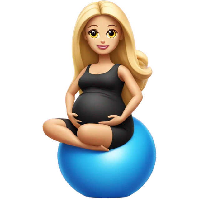 Pregnant Barbie on yoga ball emoji