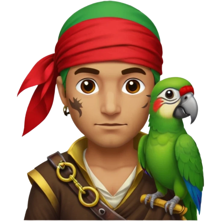 pirate and parrot emoji
