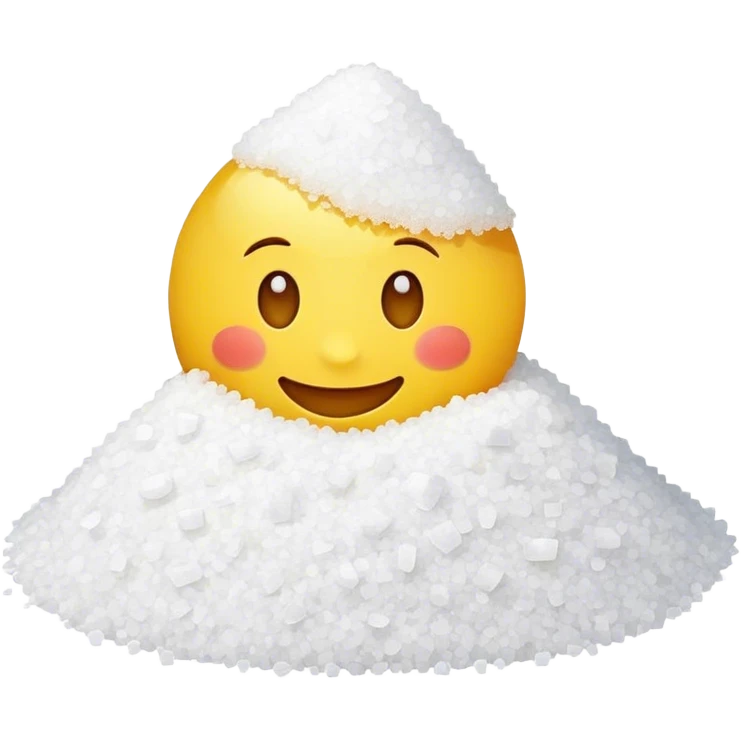Happy emoji with a pile of salt emoji