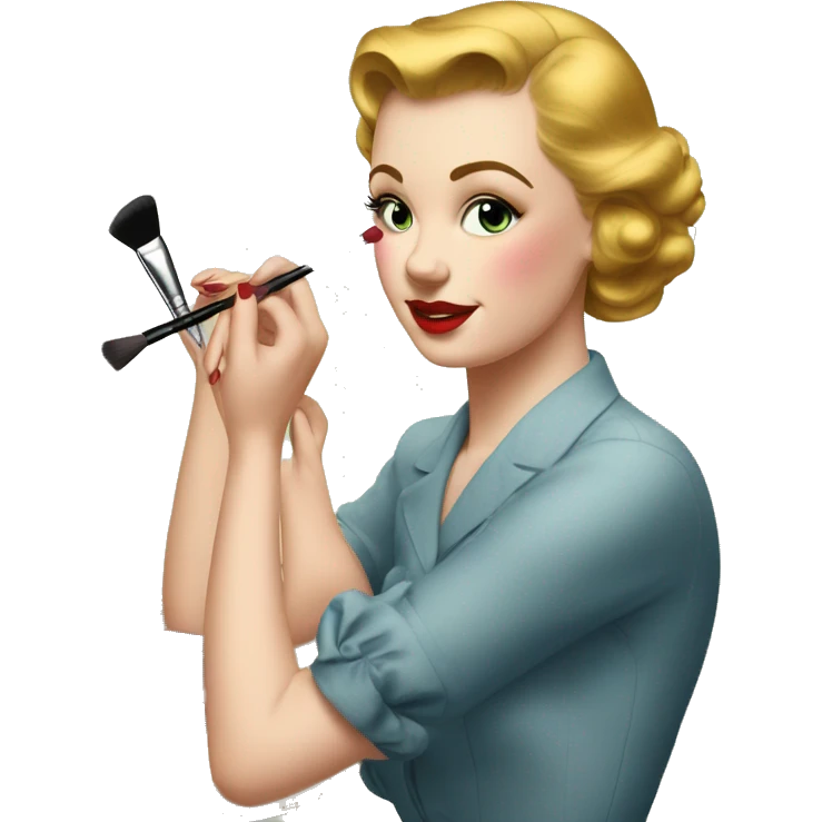 1940’s girl applying makeup  emoji