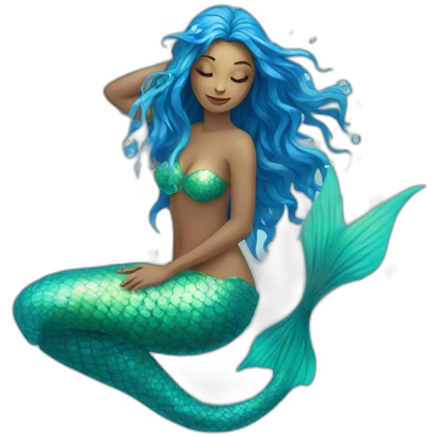 Mystical water nymph with mermaid tail emoji