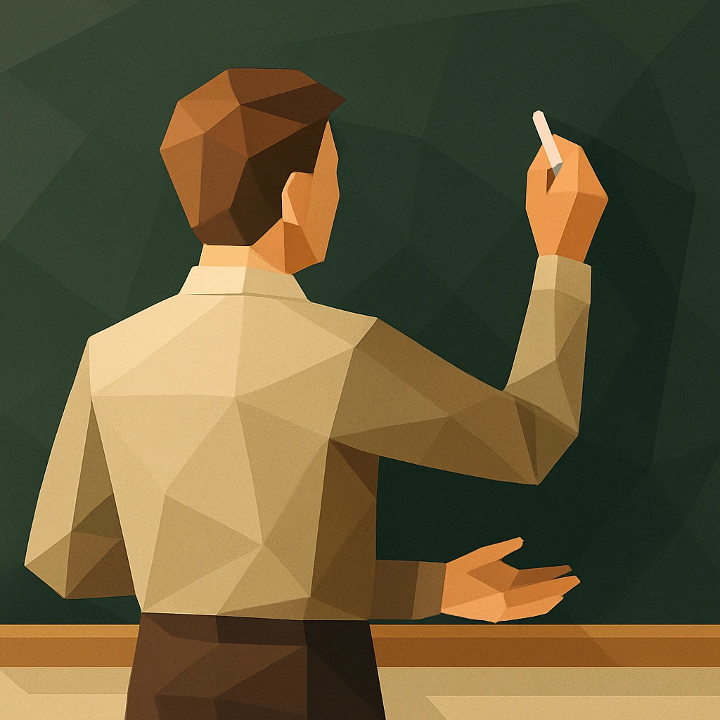 Teacher at a blackboard, arms and chalk



 emoji