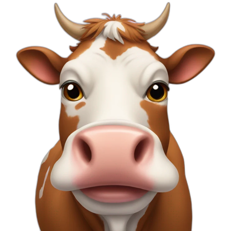 cow doing duck face emoji