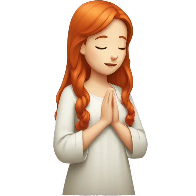 redhead girl praying emoji