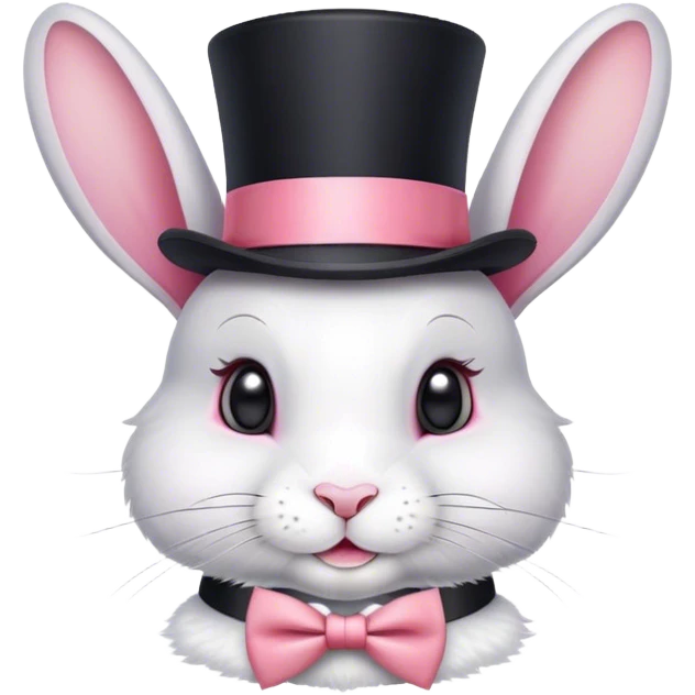 A rabbit wearing a top hat and bow tie  emoji