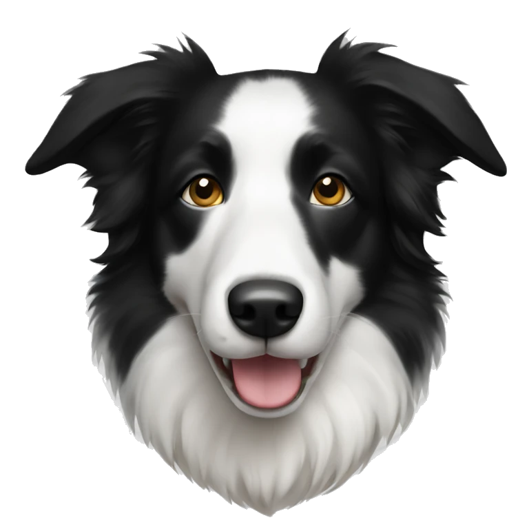 White and black border collie emoji