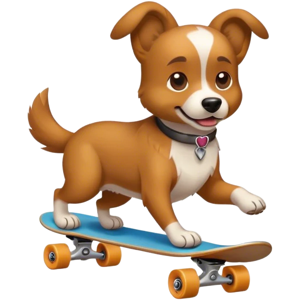 Dog skateboarding  emoji