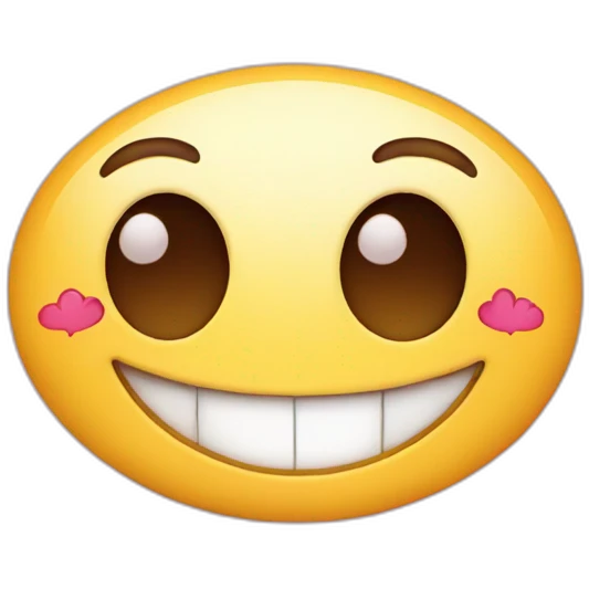 smile emojie with hearts emoji