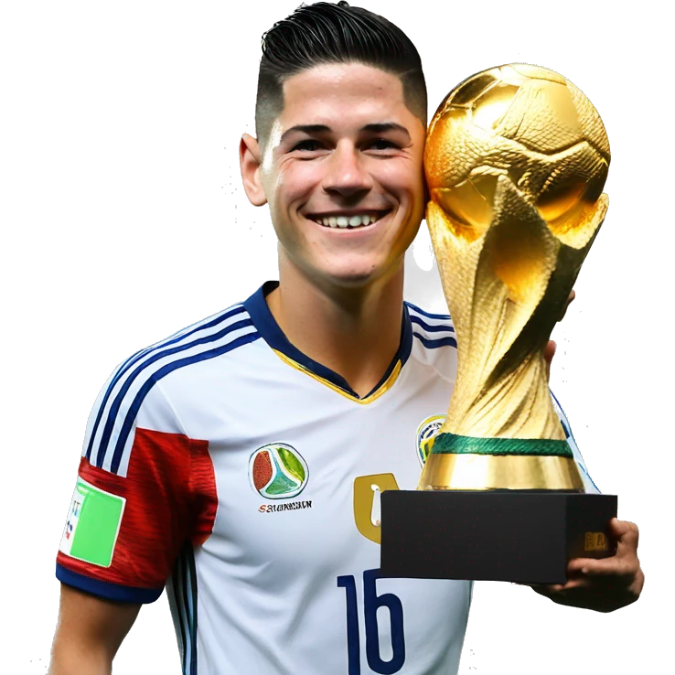 James Rodriguez with the fifa world cup trophee emoji