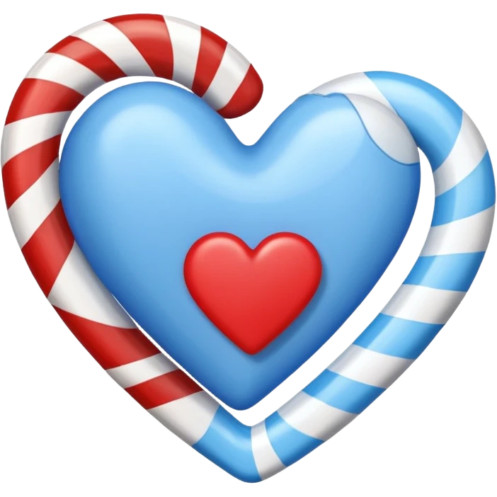 blue heart with a candy emoji