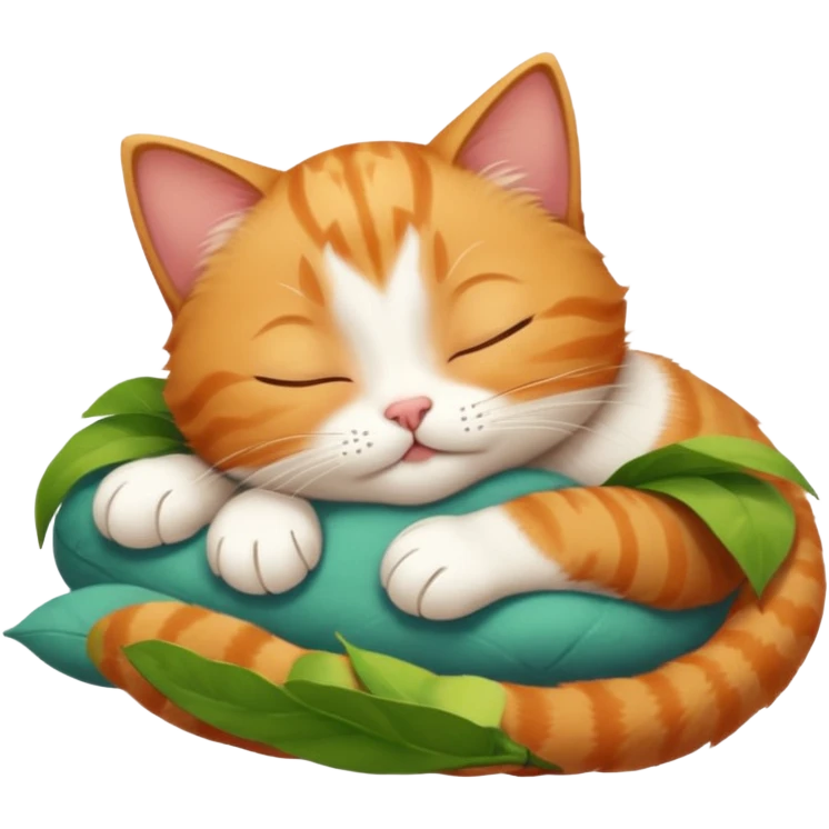 ginger and white small cat in funny positions upside down with eyes closed emoji