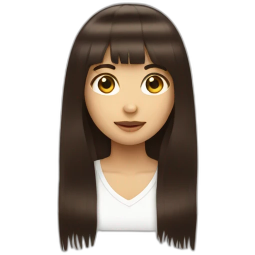 dark-brown-long-hair-fringe-girl-with-black -eyes Download emoji emoji
