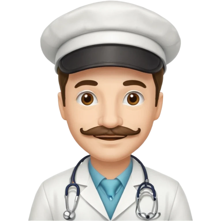 mustached doctor with hat emoji
