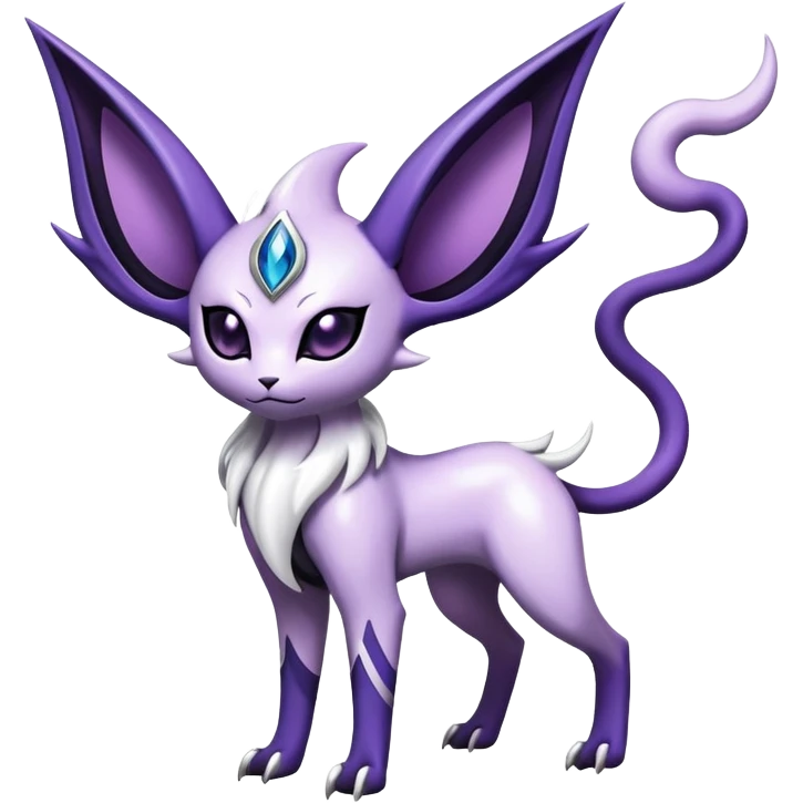 Shiny Exotic Badass Mysterious Gothic Espeon-Absol-Pokémon-Fakémon-hybrid-creature (full body) emoji