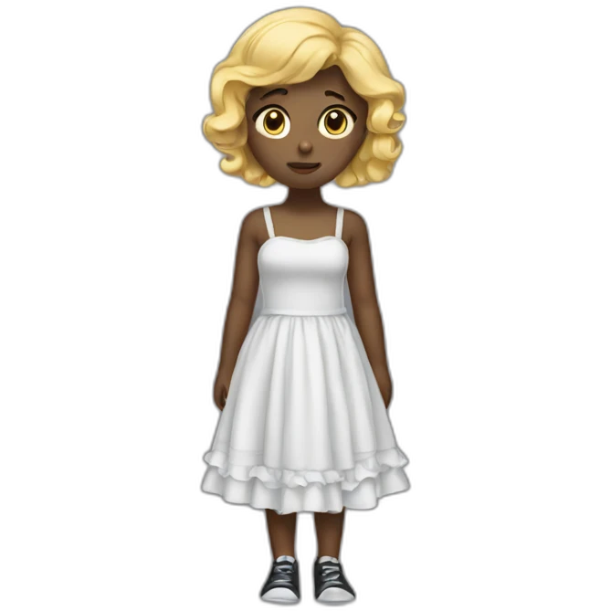 A really sad girl in a dress that is black emoji