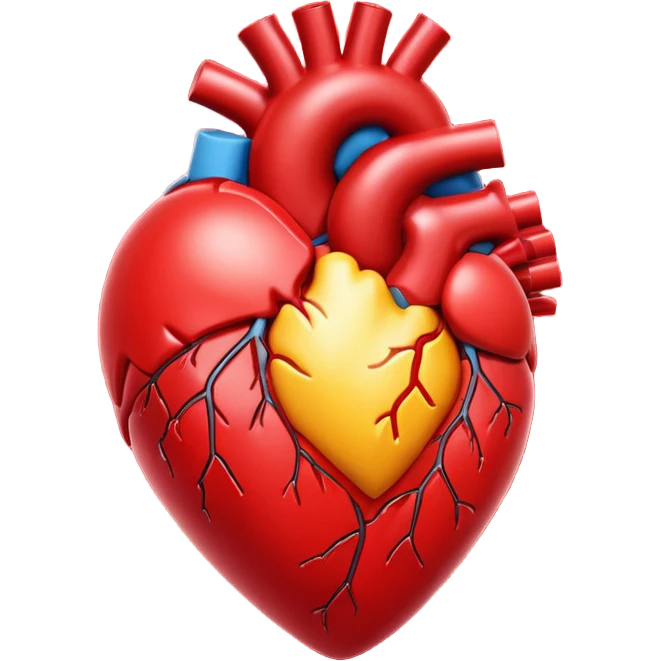 Cartoon heart beating out of chest emoji