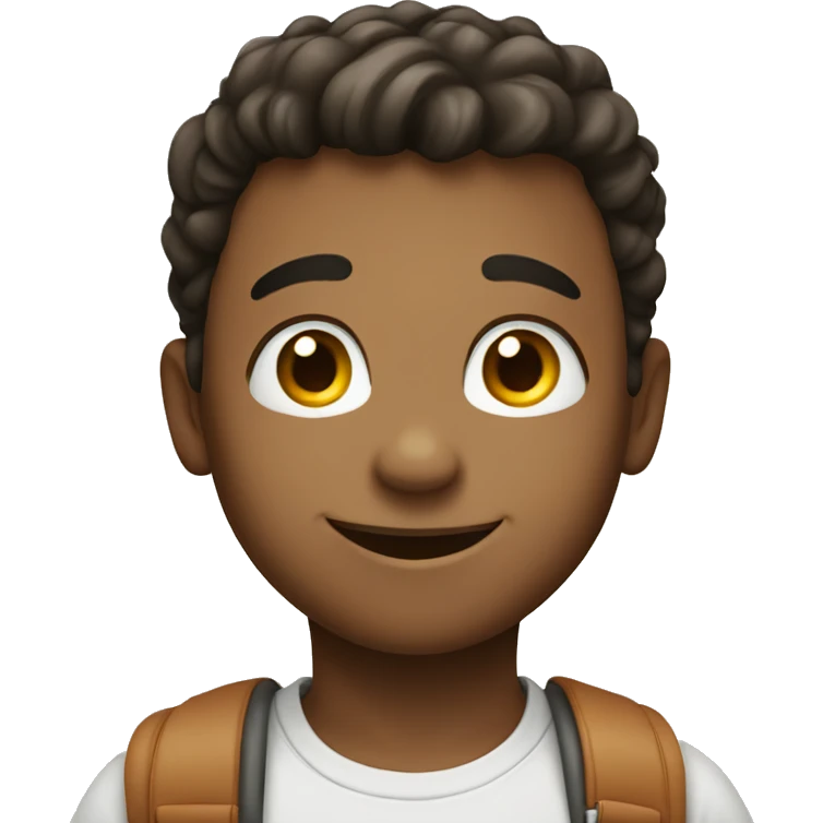 smiling boy looking at camera emoji