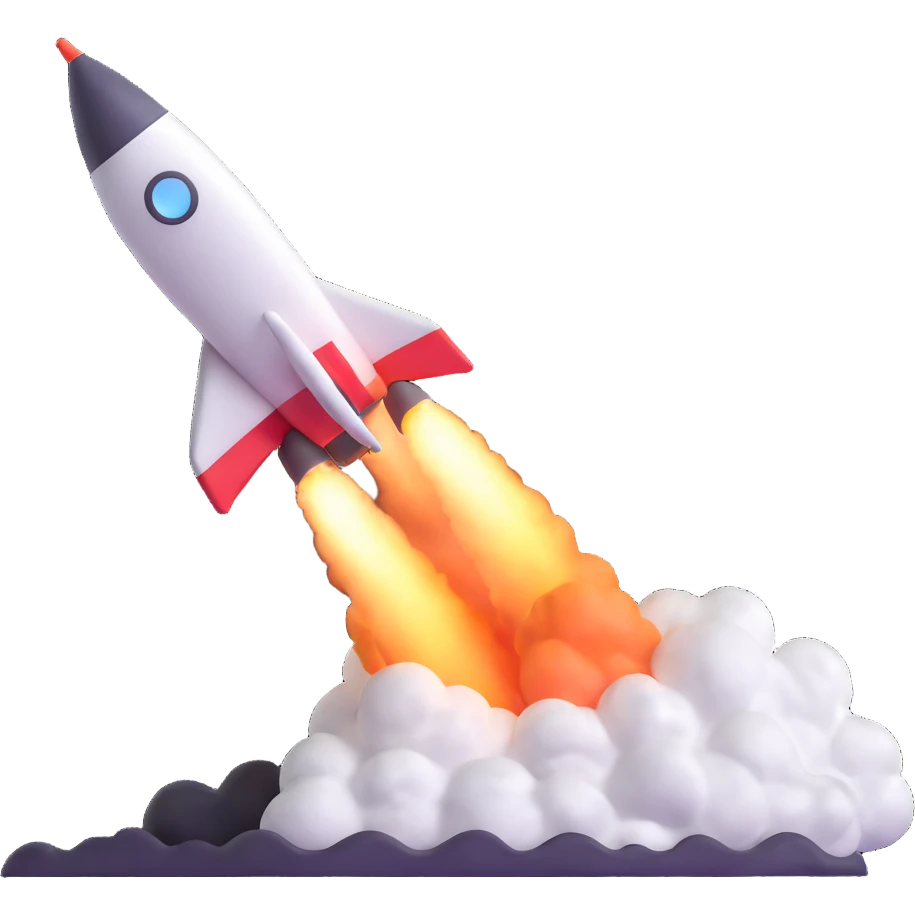 rocket ship blasting off emoji