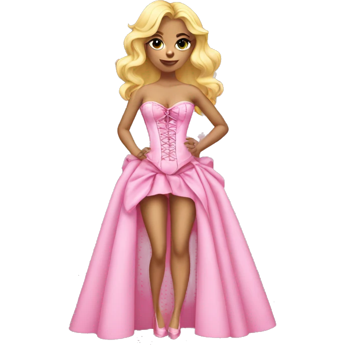 Blonde girl in pink corset dress emoji