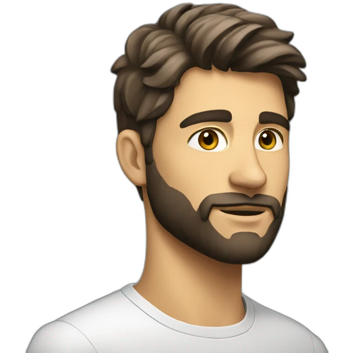 A beautiful young man with a light beard, studying telecommunications   emoji
