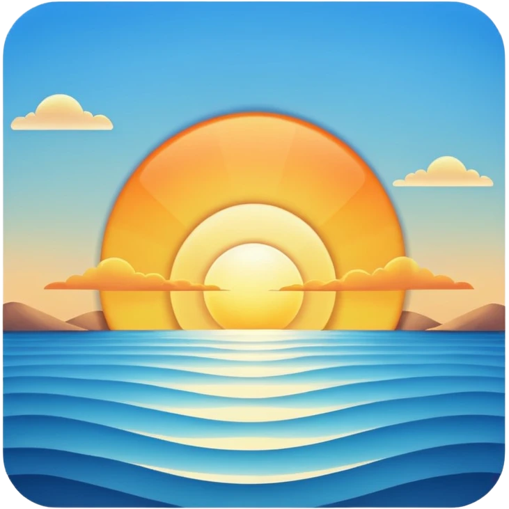 Sunrise in the morning with a clear blue sky emoji