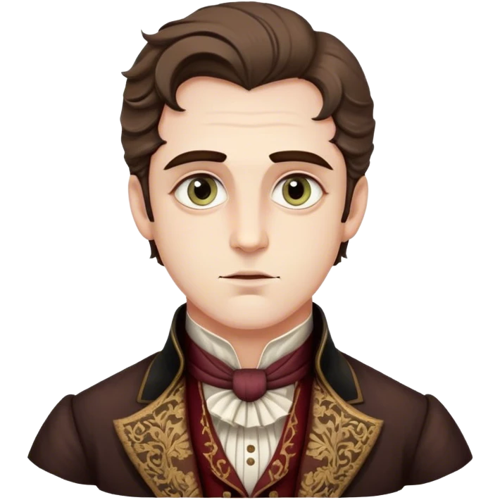 Cinematic Realistic Chopin Portrait Emoji, depicted as an introspective composer with expressive eyes and period attire, rendered with rich textured detail and soft classical lighting that captures his emotive musical genius. emoji