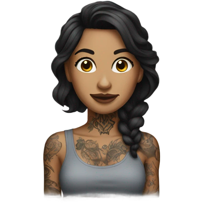 brunette with tattoos emoji